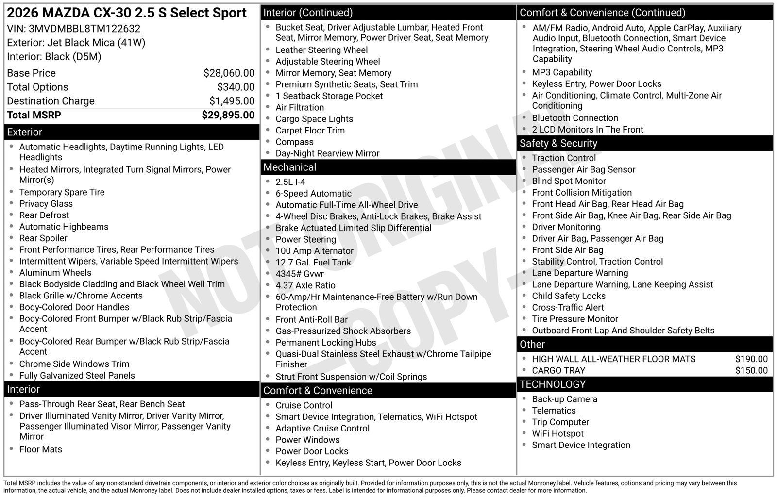 Used 2026 MAZDA CX-30 AWD 2.5 S w/ Select Sport Pkg image 21