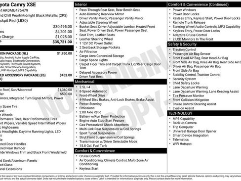Used 2021 Toyota Camry XSE w/ Navigation Package FWD image 3