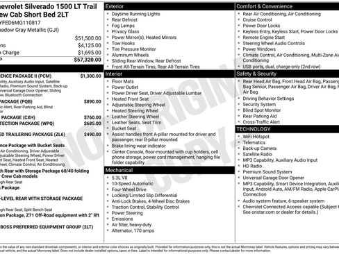 Used 2021 Chevrolet Silverado 1500 LT Trail Boss w/ Convenience Package II AWD/4WD image 15
