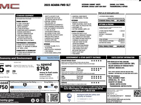 Used 2023 GMC Acadia SLT FWD image 3