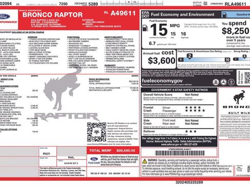 Used 2024 Ford Bronco Raptor AWD/4WD image 2