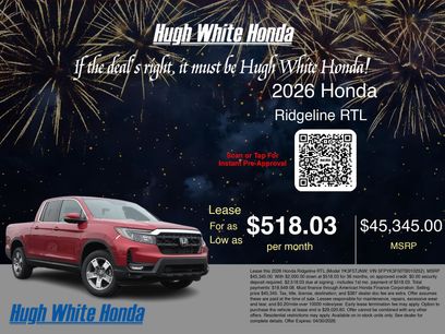 New 2026 Honda Ridgeline RTL