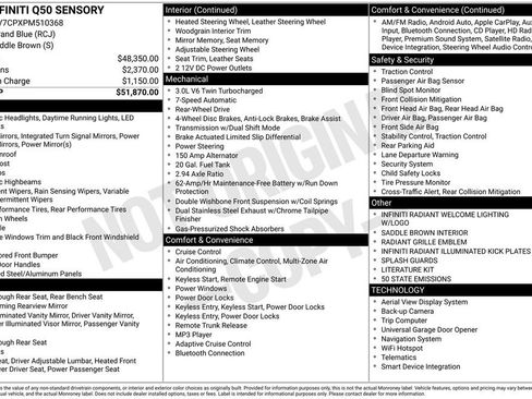 Used 2023 INFINITI Q50 Sensory image 15