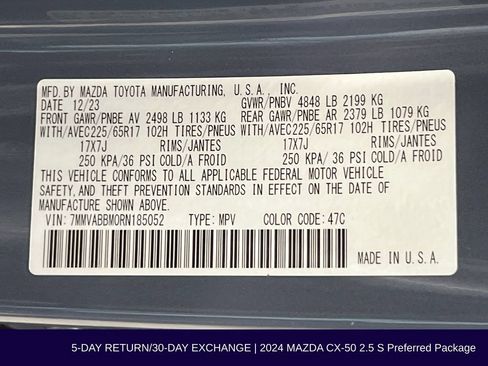 Used 2024 MAZDA CX-50 AWD 2.5 S w/ Cargo Package image 35