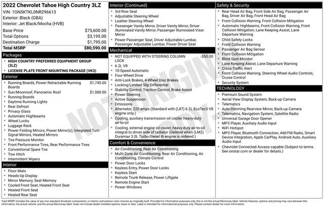 Certified 2022 Chevrolet Tahoe High Country AWD/4WD image 9