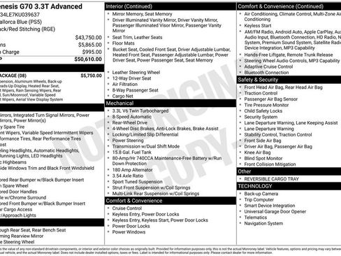 Used 2019 Genesis G70 3.3T Advanced w/ Sport Package image 6