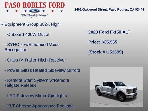 Used 2023 Ford F150 XLT w/ Equipment Group 302A High AWD/4WD image 5