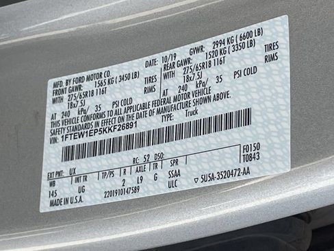 Used 2019 Ford F150 XLT w/ Equipment Group 302A Luxury AWD/4WD image 32
