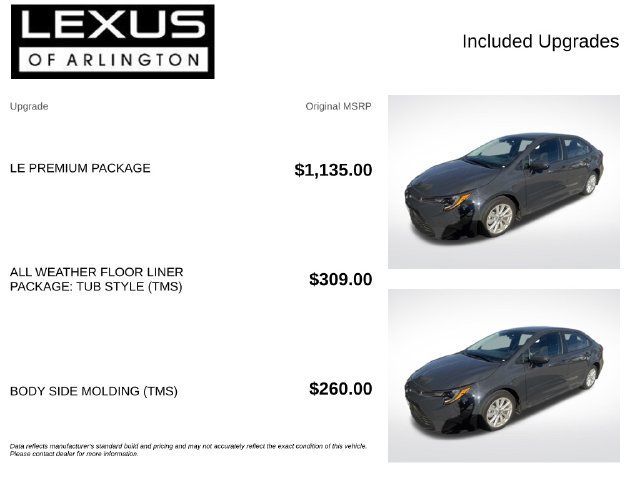Used 2026 Toyota Corolla LE w/ LE Premium Package FWD image 4