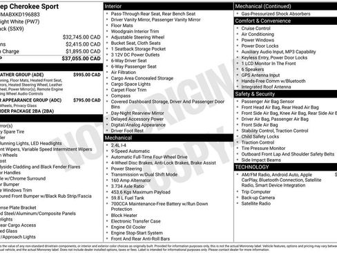 Used 2019 Jeep Cherokee Sport w/ Cold Weather Group AWD/4WD image 5