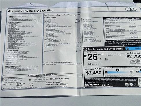 New 2025 Audi A5 2.0T Premium Plus image 17