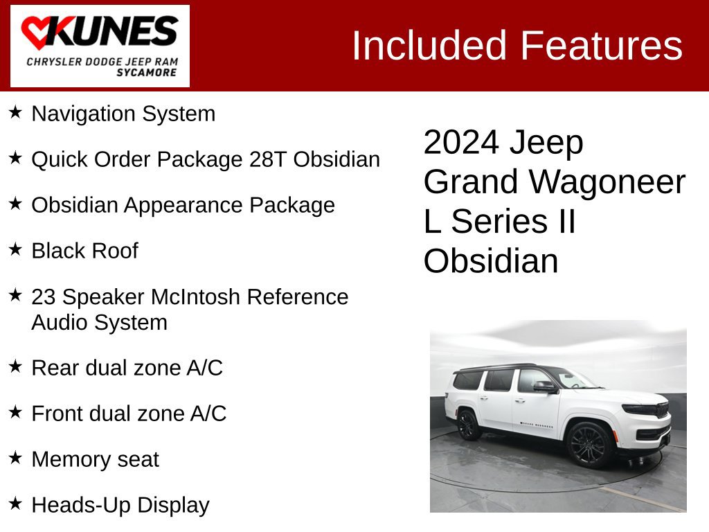 Used 2024 Jeep Grand Wagoneer L Series II w/ Quick Order Packagew 28T AWD/4WD image 3