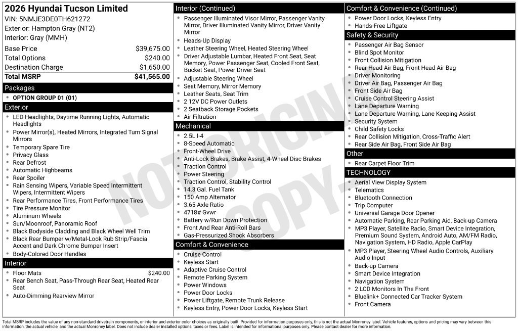 Certified 2026 Hyundai Tucson Limited FWD image 5