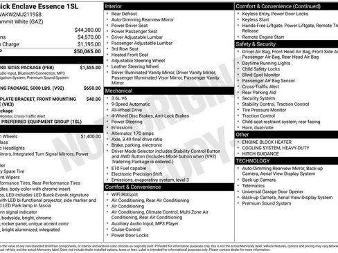 Used 2021 Buick Enclave Essence w/ Sound and Sites Package image 14