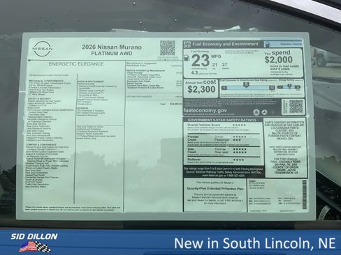 New 2026 Nissan Murano Platinum w/ Cargo Package image 13