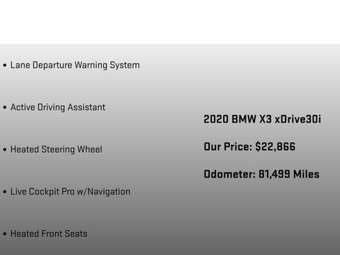 Used 2020 BMW X3 xDrive30i w/ Premium Package AWD/4WD image 25