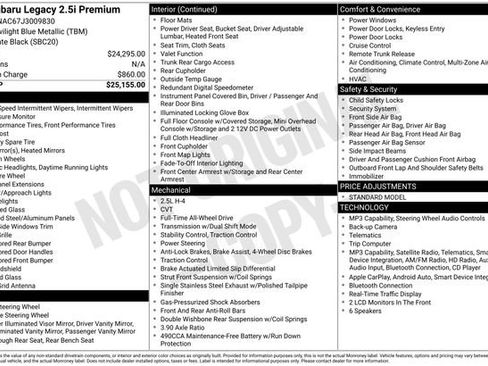 Used 2018 Subaru Legacy 2.5i Premium image 38