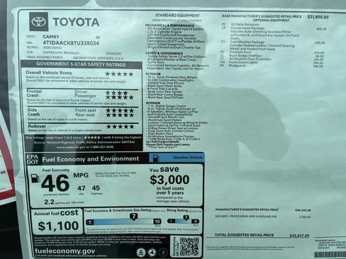 Used 2026 Toyota Camry SE w/ Convenience Package FWD image 2