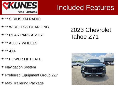 Used 2023 Chevrolet Tahoe Z71 w/ Luxury Package AWD/4WD image 4