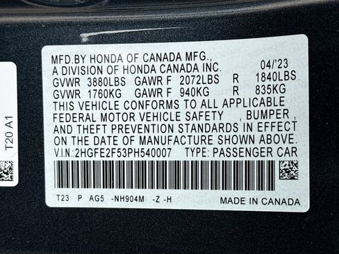 Certified 2023 Honda Civic Sport image 29