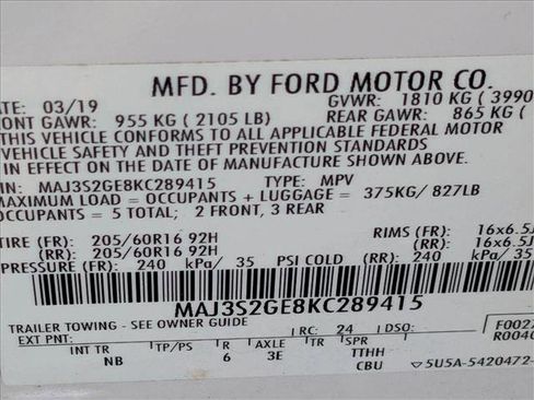 Used 2019 Ford EcoSport SE w/ SE Convenience Package image 15