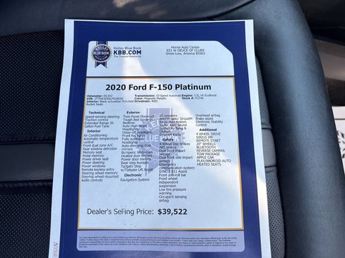Used 2020 Ford F150 Platinum w/ Equipment Group 701A Luxury image 36