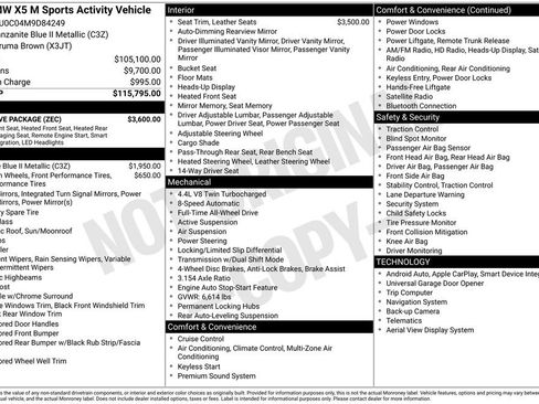Used 2021 BMW X5 M w/ Executive Package image 77