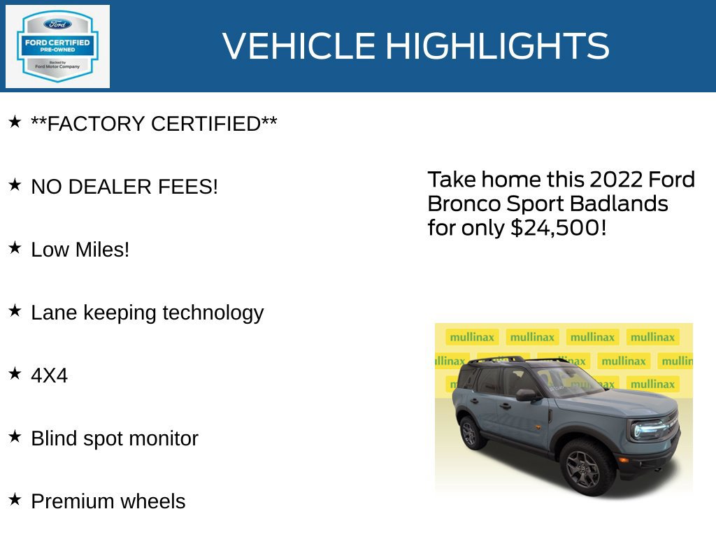 Certified 2022 Ford Bronco Sport Badlands AWD/4WD image 12