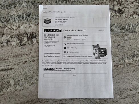 Used 2016 Cadillac SRX Performance w/ Driver Awareness Package image 8