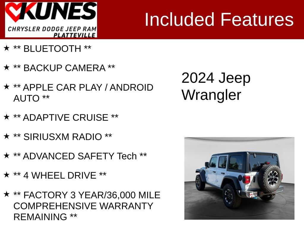 Used 2024 Jeep Wrangler Unlimited Rubicon 4xe AWD/4WD image 2