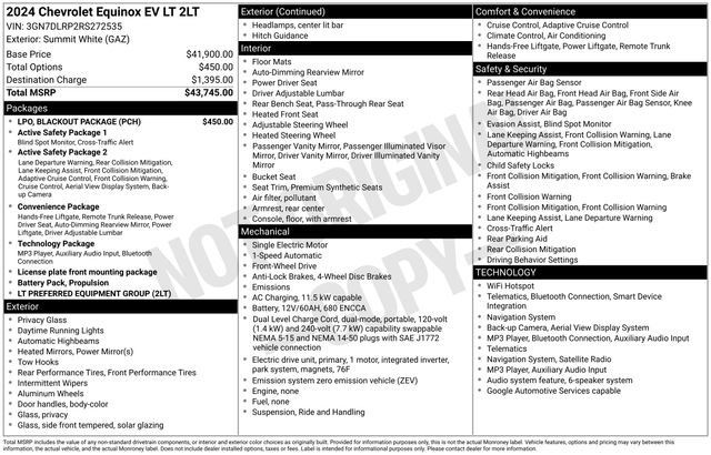 Certified 2024 Chevrolet Equinox EV LT w/ LPO, Blackout Package FWD image 37