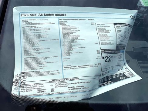 New 2026 Audi A6 Prestige AWD/4WD image 19