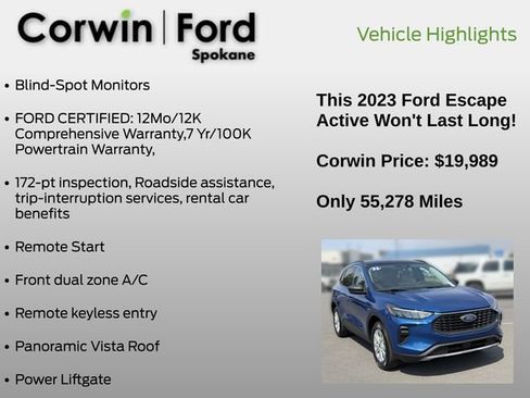 Used 2023 Ford Escape Active w/ Tech Pack #1 AWD/4WD image 7