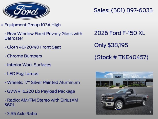 New 2026 Ford F150 XL w/ Equipment Group 103A High RWD image 6