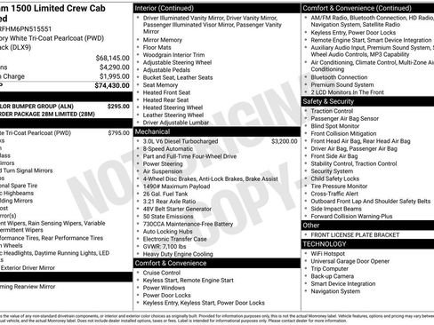 Used 2023 RAM 1500 Limited w/ Body Color Bumper Group AWD/4WD image 34