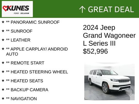 Used 2024 Jeep Grand Wagoneer L Series III AWD/4WD image 2