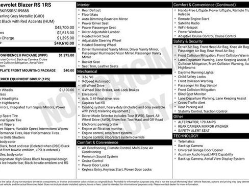 Certified 2024 Chevrolet Blazer RS w/ Driver Confidence II Package AWD/4WD image 2
