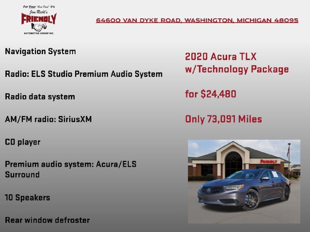 Used 2020 Acura TLX w/ Technology Package AWD/4WD image 5