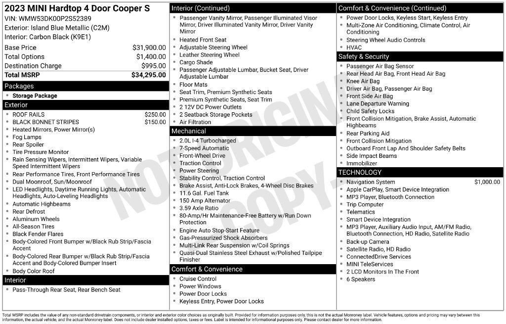 Certified 2023 MINI Cooper S FWD image 39