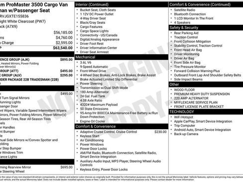 New 2026 RAM ProMaster 3500 w/ Convenience Group FWD image 3