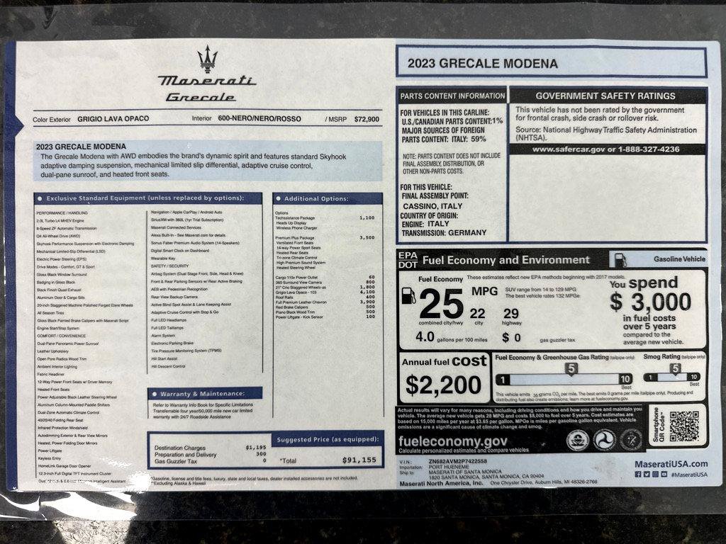 Used 2023 Maserati Grecale Modena AWD/4WD image 50
