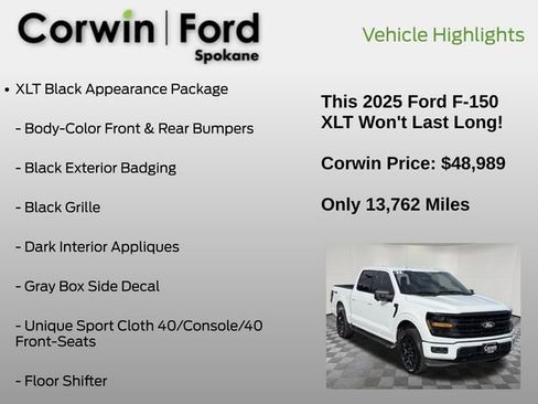 Used 2025 Ford F150 XLT w/ Equipment Group 302A MID AWD/4WD image 7