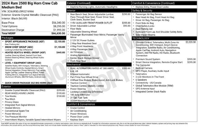Used 2024 RAM 2500 Big Horn w/ Sport Appearance Package AWD/4WD image 6