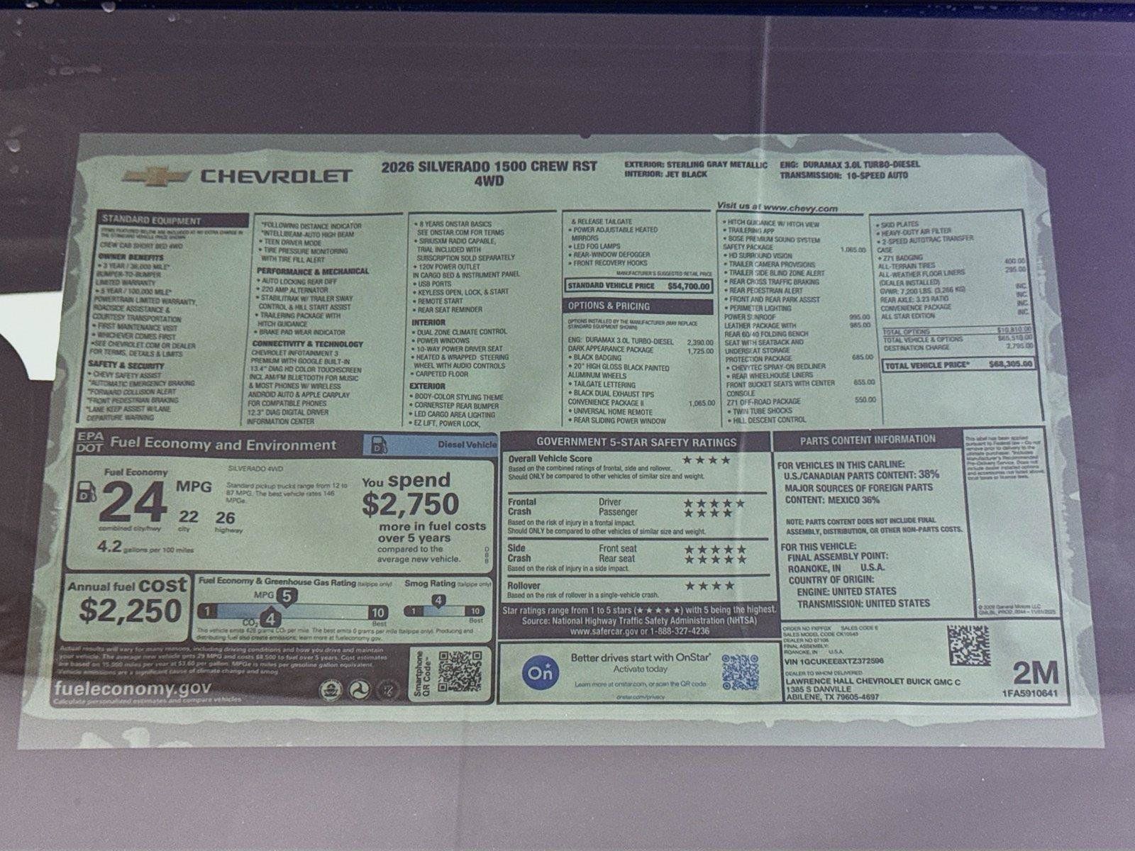 New 2026 Chevrolet Silverado 1500 RST w/ Dark Appearance Package AWD/4WD image 20