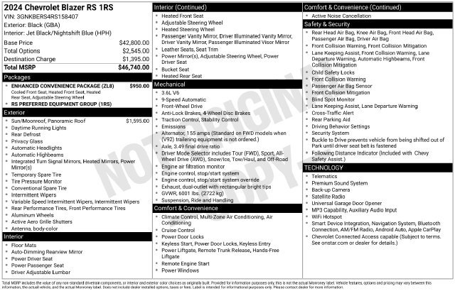 Used 2024 Chevrolet Blazer RS w/ Enhanced Convenience Package FWD image 6