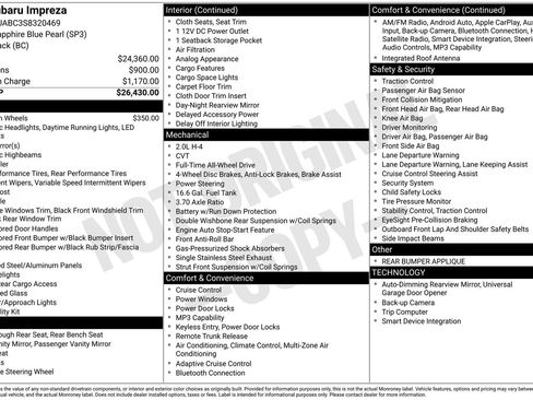 Certified 2025 Subaru Impreza 2.0i AWD/4WD image 33