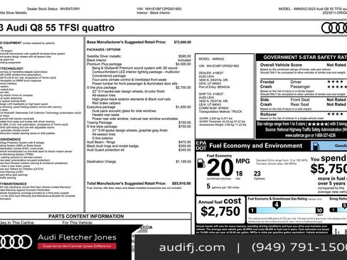 Used 2023 Audi Q8 Premium Plus w/ Premium Plus Package image 3