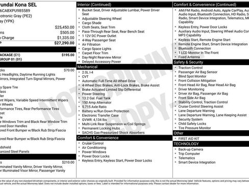 Certified 2023 Hyundai Kona SEL w/ Cargo Package AWD/4WD image 23