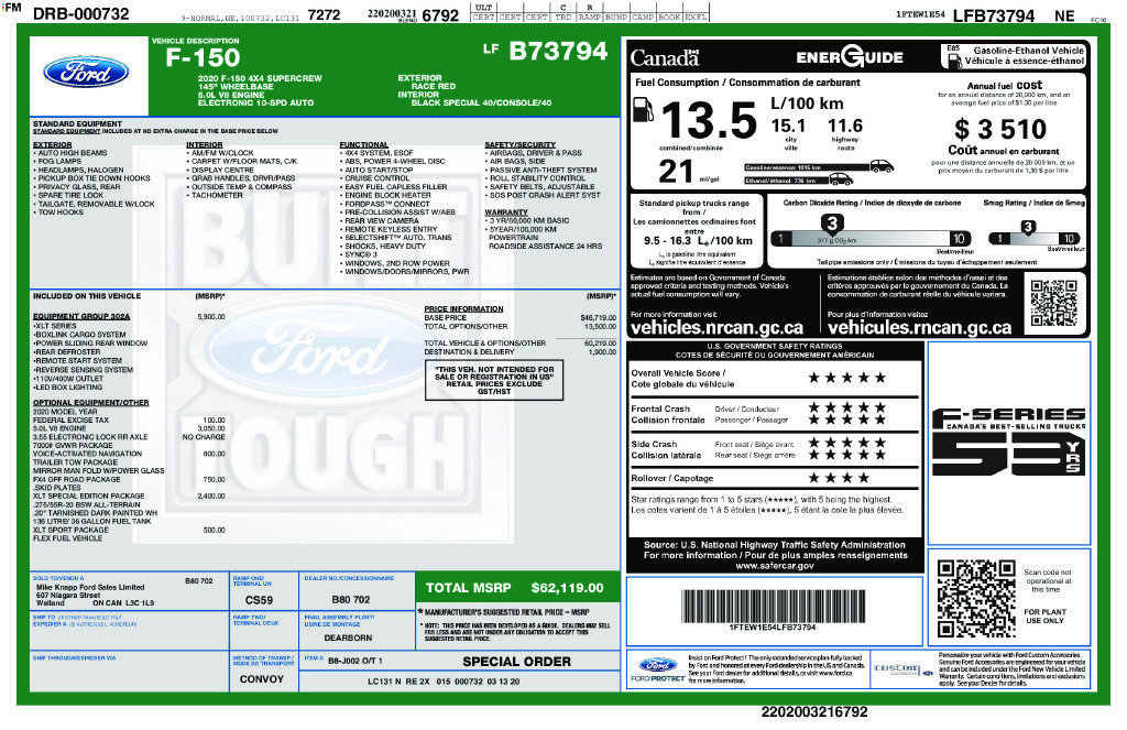 Used 2020 Ford F150 XLT w/ Equipment Group 302A Luxury AWD/4WD image 13