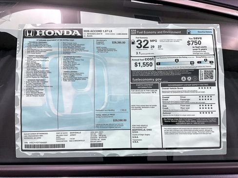 New 2026 Honda Accord LX image 18